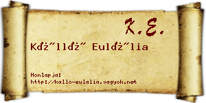 Kálló Eulália névjegykártya